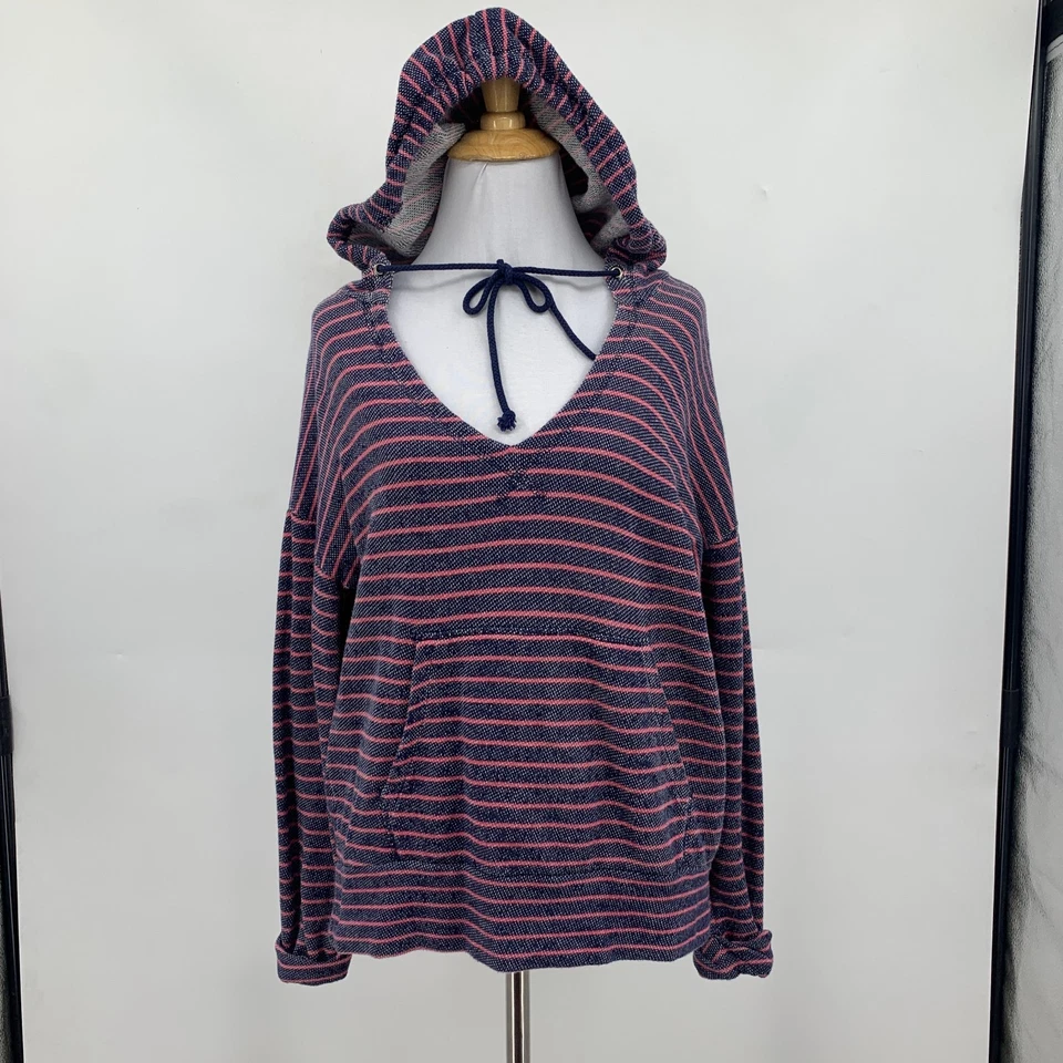 Sudadera Suave Joie Para Mujer XS Extra Pequeña Multi Rayas Hombro Caído Sudadera con Capucha Foto 2 de 4