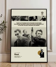 HEAT 1995 Movie Poster, Mid-Century Modern Vintage Poster