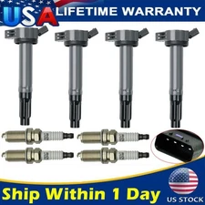 Ignition Coil + 4PCS Spark Plug Set For Toyota Camry RAV4 Avalon L4 2.5L 4PCS US