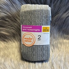Wonder Nation Footed Tights Girl Size Large 12-16 Gray Blue Dress Bottoms