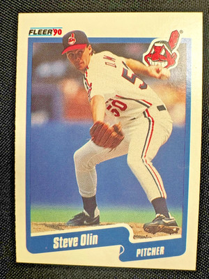 1990 Fleer Baseball Card - Steve Olin #499 (RC) - Benefits CARE