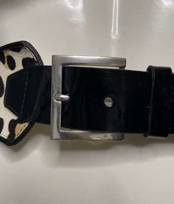 Calvin Klein Belt Vintage Y2K Small Leopard Print Wide Belt Leather Horsehair Calvin Klein Animal Print Waist Belt Belts for Women for  main image 4