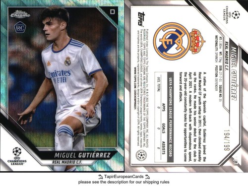 /199 Miguel Gutierrez RC Rookie Topps Chrome 2021/22 Aqua Real Madrid Girona 137