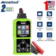 12V 24V Car Battery Tester Battery Load Tester Charging Cranking Analyzer CCA US