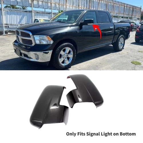 Mirror Cover Gloss Black For 2013-2018 Dodge RAM 1500 2500 3500 W/Turn Signal