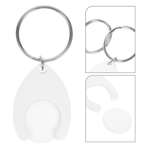 2 Pcs Metal Keychain Trolley Accessory Token Men soldes and Women Shopping