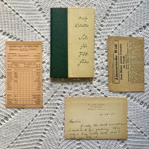 Libro alemán vintage piel SOLI FULLFEDER Ossip Kalenter con carta, boleta de calificaciones, etc. - Imagen 1 de 12