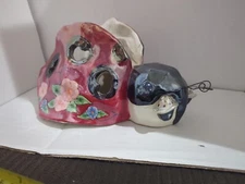 Red Lady Bug Critter Candle Holder With Flower Design