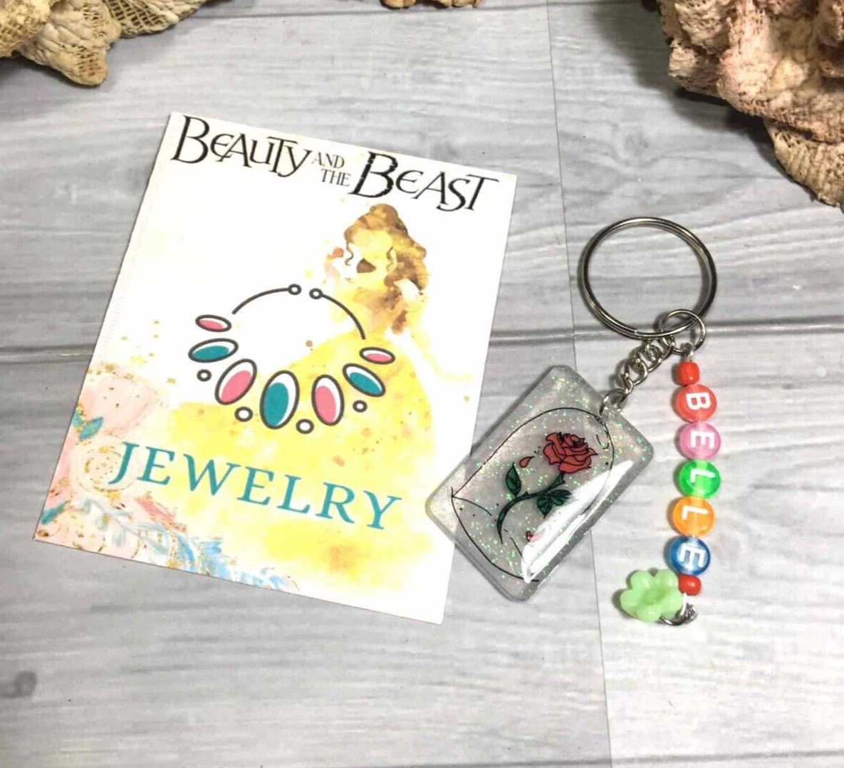 portachiavi in resina La bella e la bestia disney