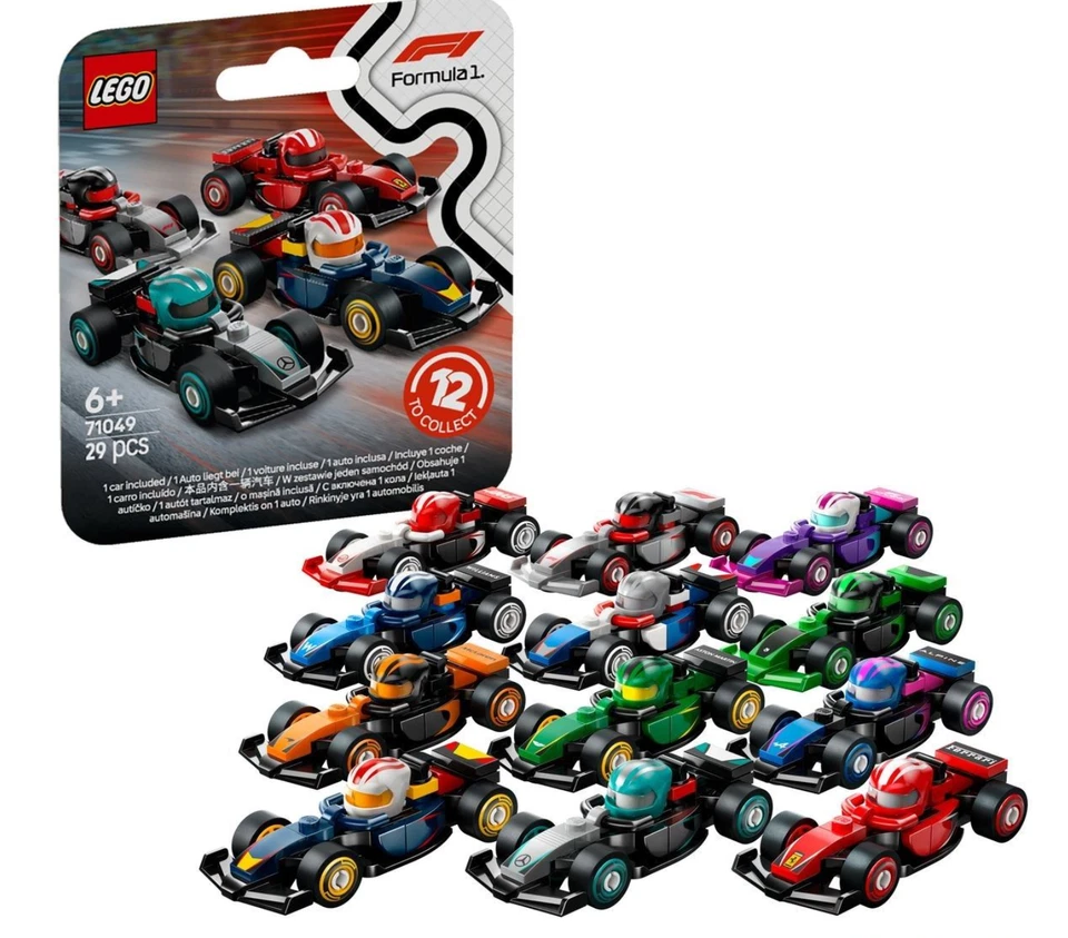 serie completa 12 lego minifigures Monoposto formula 1 f1 diverse 71049