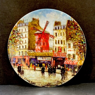 Louis Dali Limoges Limited Edition Hand Painted Plate  Moulin Rouge  France 