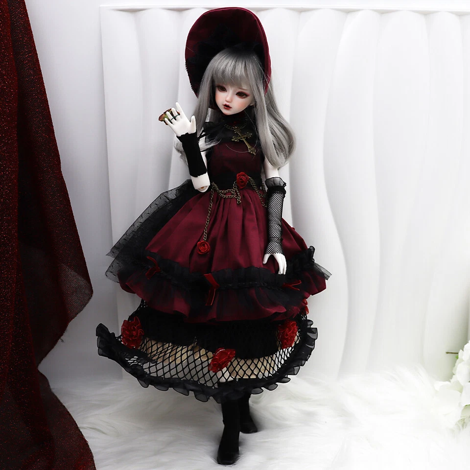1/4 BJD Doll Dark Fairytale Girl Resin SD Ball Jointed Doll Full Set Clothes Toy - Imagem 4 de 4
