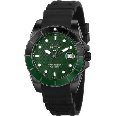 Herrenuhr SECTOR 450 R3251276001 Chrono Silikon Schwarz Grun Sub 100mt