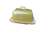 New Nutmeg Ochre Pad Print Butter Dish/Keeper With Plate + Lid