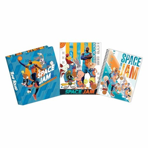 New Warner Brothers Space Jam Stationary Bundle 3-Ring 1" Binder Notebook Folder - 第 1/12 張圖片