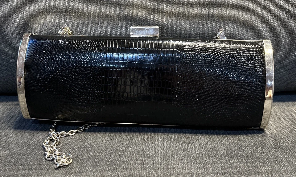 Bolso de Noche Style & Company Grano Lagarto, Negro/Plateado Foto 2 de 4