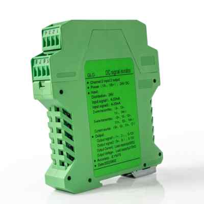 Signal Converter Isolator 4-20mA to 0-10V 1 In 1 Out 1 In 2 DC Current Analog