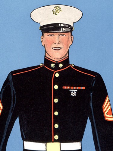 “Face the Future” 1940s Vintage World War 2 Marine Corp Print - 8.5x11 - Picture 2 of 3