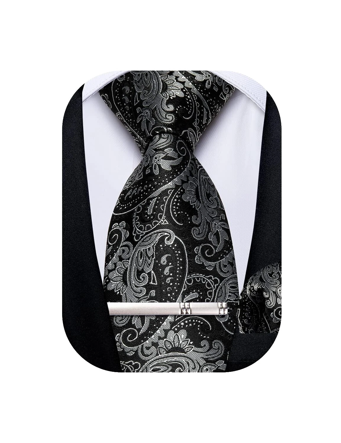 Black Floral Ties for Men
