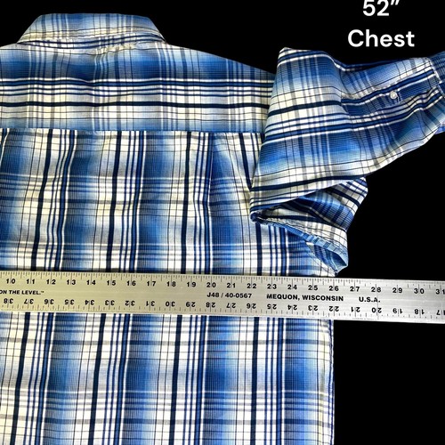 Beverly Hills Polo Club camicia uomo manica lunga con bottoni blu a quadri taglia XXL - Foto 9 di 11