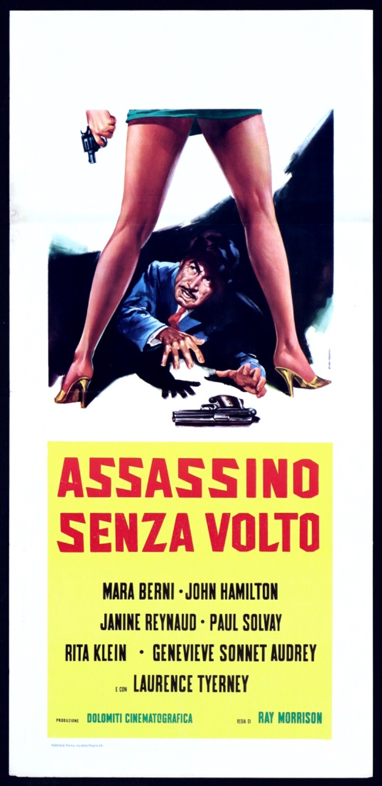 Locandina originale film Assassino senza volto (1967) - Regia di Angelo Dorigo