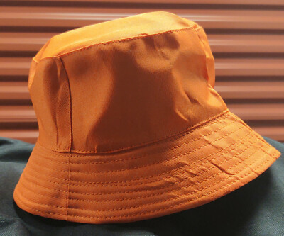 Orange Reversible Plaid Bucket Hat 