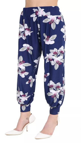Ladies Printed Trousers Ali Baba Bottoms Ladies Casual Summer Trousers Size 8-26 - Picture 5 of 10