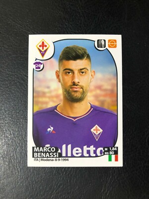 FIGURINE FOOTBALLERS PANINI 2017/18 FLORENTINA BENASSI n 188 NEW WITH VELINA 