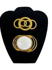 Golden toned set of two ladies belt buckles womens