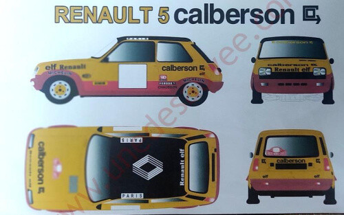 Kit complet de stickers Renault 5 Alpine Calberson pour restauration carrosserie historique