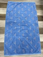 Vtg Rare Fieldcrest Bath Body Beach Towel Starlight Electric Blue Cotton USA VGC