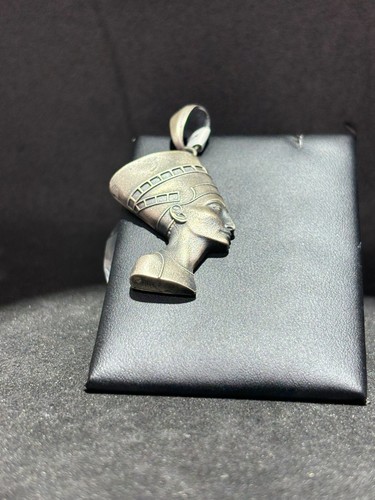 Nefertiti Egyptian Queen Charm Pendant Antiqued Sterling Silver New Inspired 9Gr - Picture 2 of 12