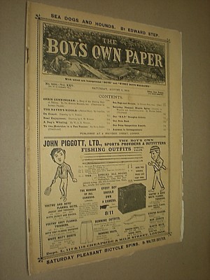 BOY'S OWN PAPER. WEEKLY ISSUE. AUG 8TH 1903. No.1282. ORIGINAL PAPER WRAPS.