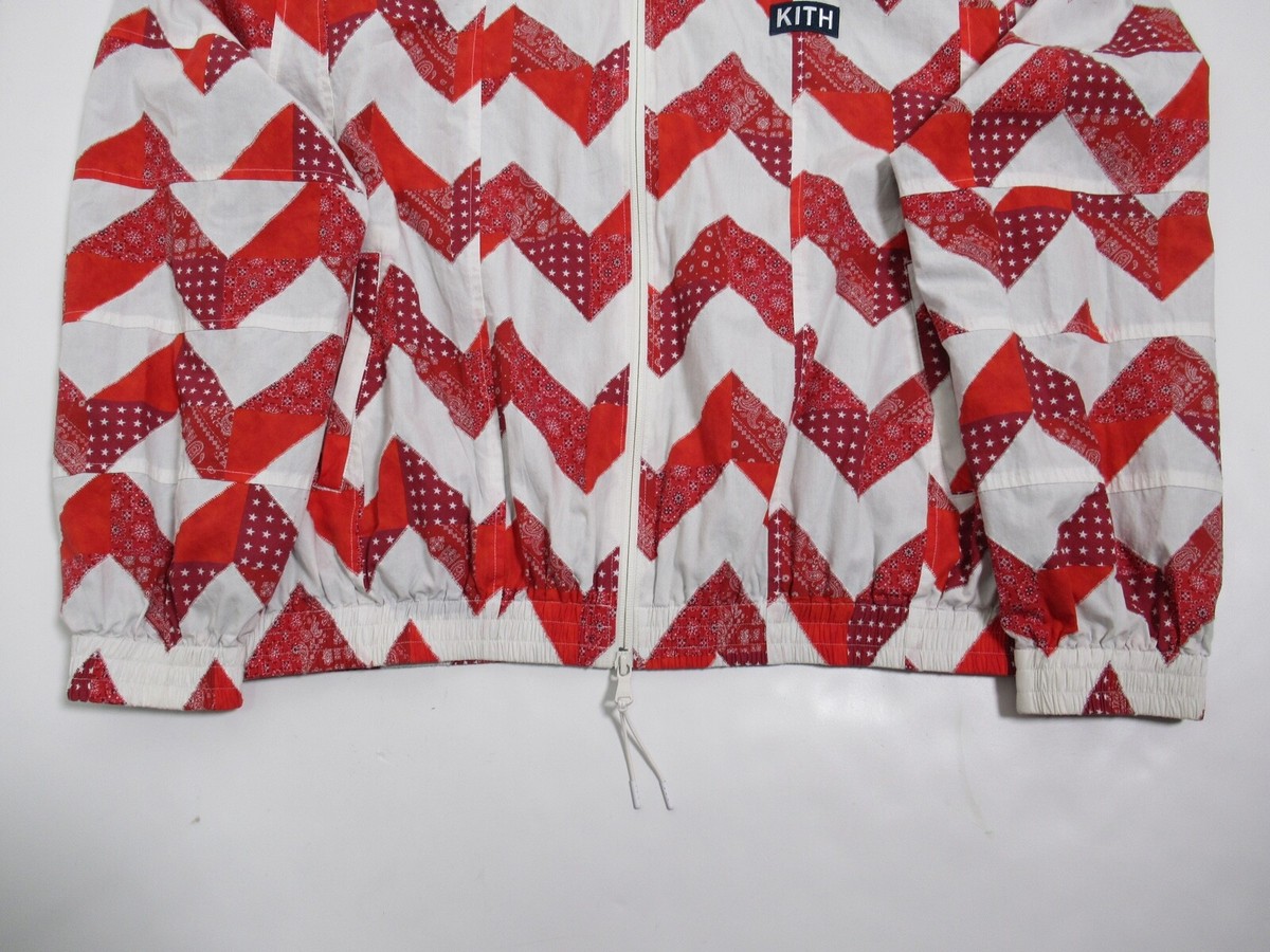 Kith Zig Zag Quilt Track Jacket Team USA Pyre Size L KH1255 Kith Zig Zag Quilt Track Jacket Team USA Pyre Size L KH1255