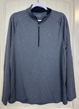 Under Armour Mens 1/4 Zip Long Sleeve Loose Fit Heatgear Pullover gray sz L GUC