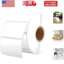 2.25"x1.25" Thermal Sticker Labels, White Self-Adhesive Barcode Label Paper f...