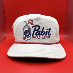 Pabst Golf Team White Snapback Rope Hat Breweriana PBR Beer Collectible