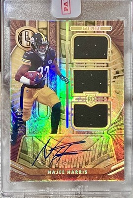 Najee Harris 2021 Triple Patch Auto RPA  Gold Standard /149 Steelers jersey 
