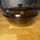 Vintage Pyrex Bowl With Lid Amber Brown 024 With Lid 624-C 2 L