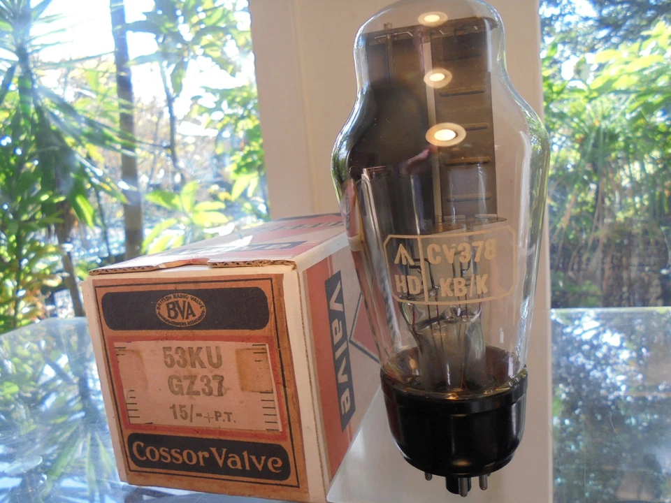 GEC COSSOR GZ37 CV378 NOS BRITISH VINTAGE ONE NEW OLD STOCK RECTIFIER VALVE TUBE - Image 1 of 4
