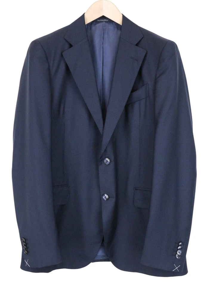 SUITSUPPLY La Spalla Men Suit UK38R Blue Slim Wool 2Pc Melange S110s Perennial I - Image 4 of 4