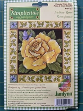 Janlynn Simplicities Counted Cross Stitch Kit New Sealed Yellow Rose 