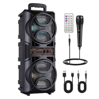Lautsprecher Bluetooth 5.2 RGB Subwoofer Musikbox Boombox Party LED mit Mikrofon