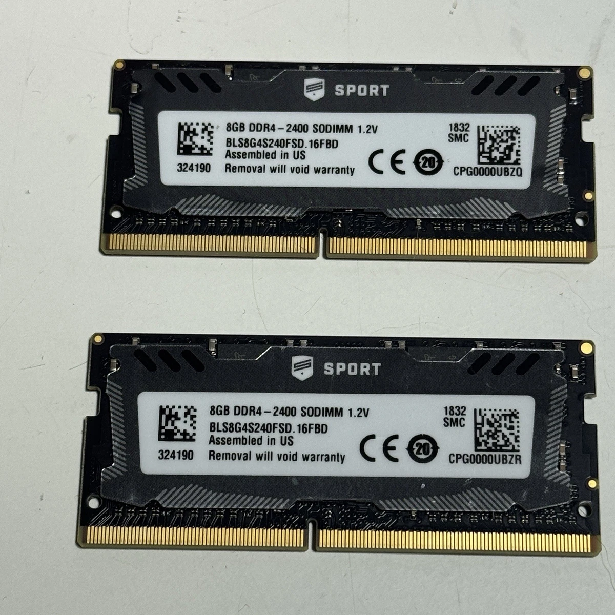 DDR4 SDRAM Ballistix 8 GB Capacity per Module Memory (RAM) for