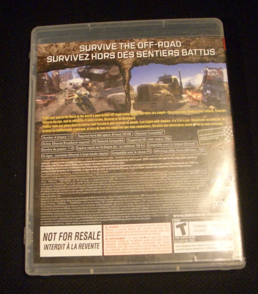 Motor Storm PlayStation 3 PS3 Juego de Carreras de Colección Personal Foto 3 de 3