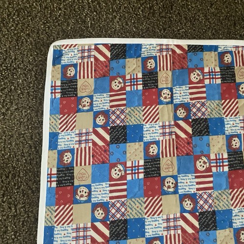 Vintage Raggedy Ann And Andy Fabric Piece Vintage Quilted Soft Edges 42x35 - Picture 13 of 13