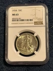 1934 WALKING LIBERTY HALF DOLLAR NGC MS63 BLAST WHITE
