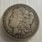 1891 Morgan Silver Dollar $1 Coin - Circulated Business Strike Uncertified