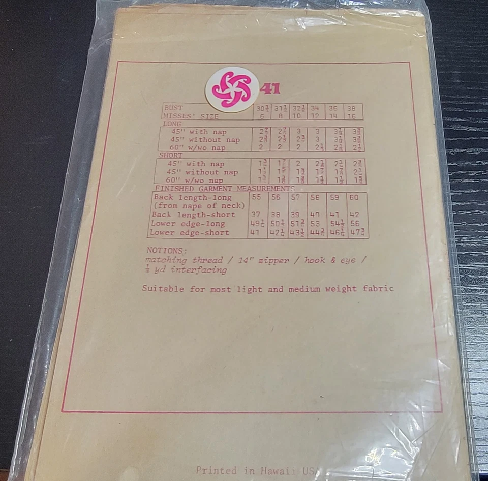 Vintage Patterns Pacifica 3041 A Uncut Unused Tied Shoulder Short/Long Dress - Image 2 of 3