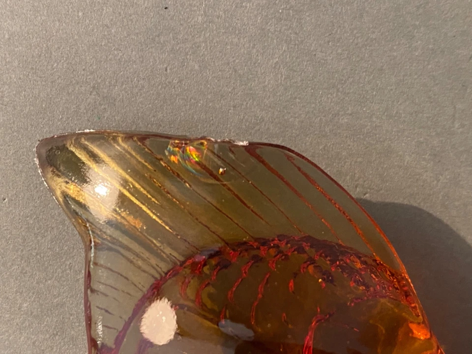 ADORABLE PETIT POISSON EN CRISTAL COULEUR ORANGÉE LALIQUE - Photo 4/4